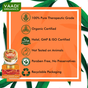 Vaadi Herbals Skin Whitening Safrron Massage Cream - 25 gms